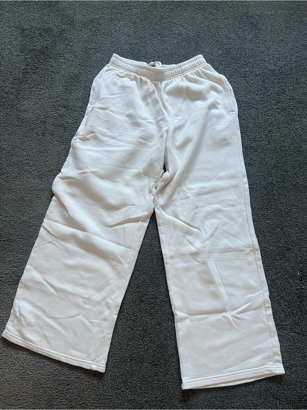 Brandy Melville White Fleece Track Pants